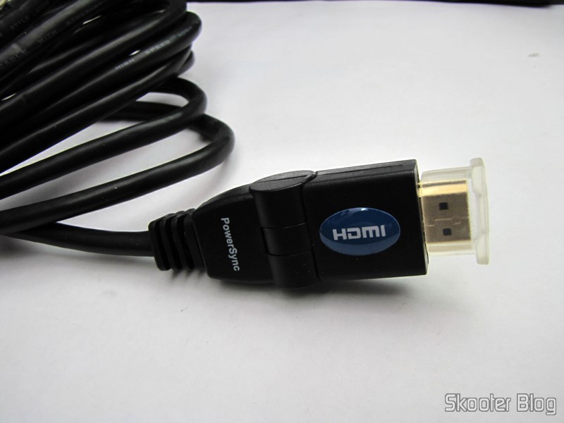 DealExtreme (DX): Cabo HDMI PowerSync Genuíno Folheado a Ouro Macho/Macho c/ 3 Metros (Genuine PowerSync Gold Plated HDMI Male to Male M/M Connection Cable (3M-Length)) 7 Cabo HDMI PowerSync Genuíno Folheado a Ouro Macho/Macho c/ 3 Metros (Genuine PowerSync Gold Plated HDMI Male to Male M/M Connection Cable (3M-Length)), com plug rotacionável