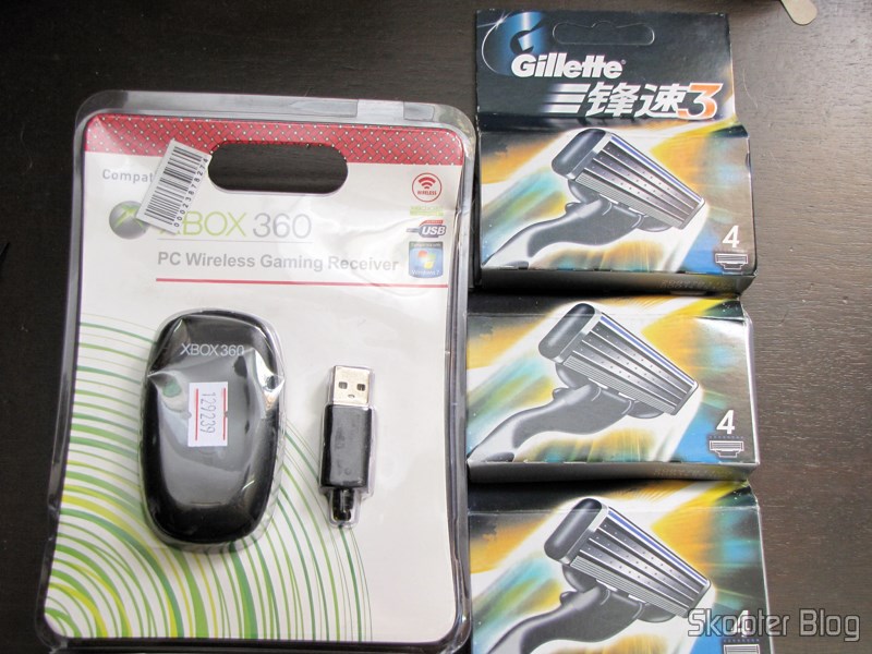 DealExtreme (DX): Receptor de Controladores Sem Fio de Xbox 360 para PC e 12 Cartuchos Mach 3 da Gillette revolucionário com lâmina tripla 5 Receptor de Controladores Sem Fio de Xbox 360 para PC e 12 Cartuchos Mach 3 da Gillette revolucionário com lâmina tripla