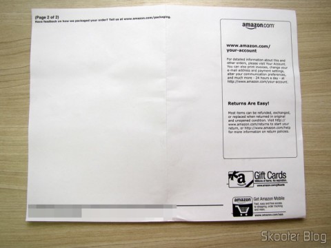 Invoice da Amazon