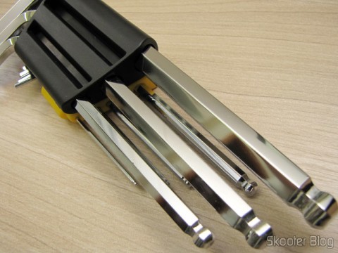 Conjunto de 9 Chaves Allen com Cabeça de Bola Rewin (Rewin Hex Wrench with Ball Head (9-Piece))