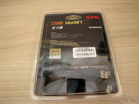 DealExtreme (DX): Leitor de Cartões SD, Micro SD / TF / MS / CF SSK SCRM059 USB 3.0 Alta Velocidade 5Gbps 8 Leitor de Cartões SD, Micro SD / TF / MS / CF SSK SCRM059 USB 3.0 Alta Velocidade 5Gbps (SSK SCRM059 High Speed 5Gbps USB 3.0 SD, Micro SD / TF / MS / CF Card Reader - Black (64GB)) em sua embalagem