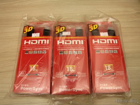 3 Cabos HDMI M-M PowerSync Genuíno de Alta Velocidade, 3D, Ethernet 2160p com 1,8 metros (Genuine PowerSync 2160P HDMI M-M High Speed/3D/Ethernet Connection Cable (1.8M-Length))