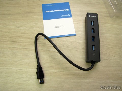 Hub USB 3.0 com 4 portas ORICO W8PH4-U3 (ORICO W8PH4-U3 4-HUB USB 3.0 Hub - Black)