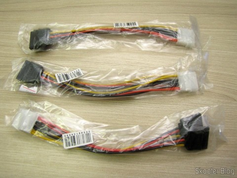 3 Adaptadores de Energia MOLEX para 2x SATA (MOLEX to SATA Splitter Power Cable)