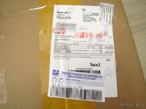 Pacote da MiniInTheBox com as 6 lâmpadas LED