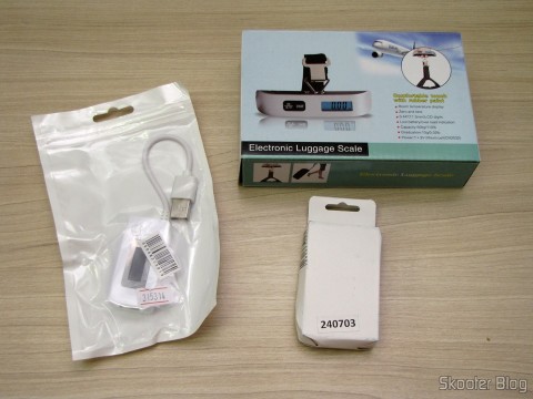 Bateria BL-5C-GD 3.7V "2450mAh" Golden, Balança Digital de Bagagem com LCD 1.4" 50Kg/50g e Testador de Tensão, Corrente, Carga e Transmissão de Dados USB com display LCD