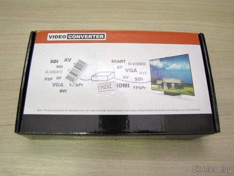 Conversor de Video Componente (YPbPr), S-Video, Video Composto (CVBS) e Áudio Estéreo para HDMI (YPbPr + CVBS + S-video to HDMI Video Converter - Black (100~240V)), em sua embalagem