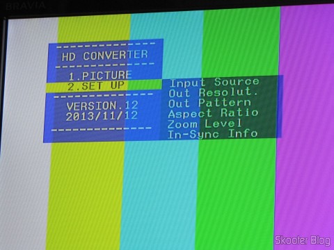 Menus na Tela do Conversor de Video Componente (YPbPr), S-Video, Video Composto (CVBS) e Áudio Estéreo para HDMI (YPbPr + CVBS + S-video to HDMI Video Converter - Black (100~240V))