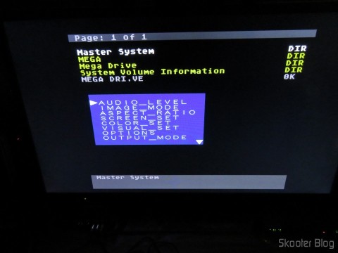 Menu do Framemeister XRGB Mini