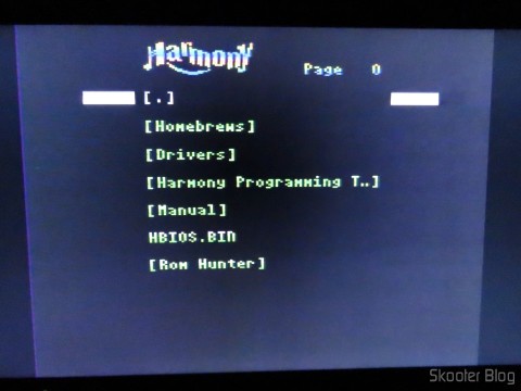 Menu do Harmony Cartdrige no Atari 2600 via Framemeister