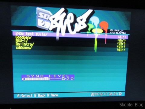 Tela do SD2SNES no Super Nintendo via Framemeister XRGB Mini