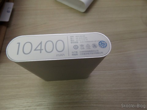 XIAOMI Genuine 10400mAh USB Mobile Power Source Bank w/ 4-LED Indicators - Silver + White