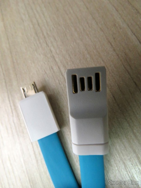Xiaomi Flat Micro USB Male to USB 2.0 Male Data Sync / Charging Cable – Blue (20cm)