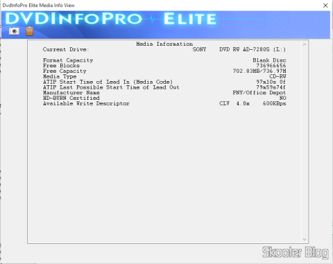 CD-RW Sony no DVDInfoPro