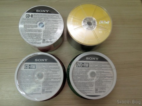 Mídias CD-R, CD-RW, DVD+R e DVD+RW Sony