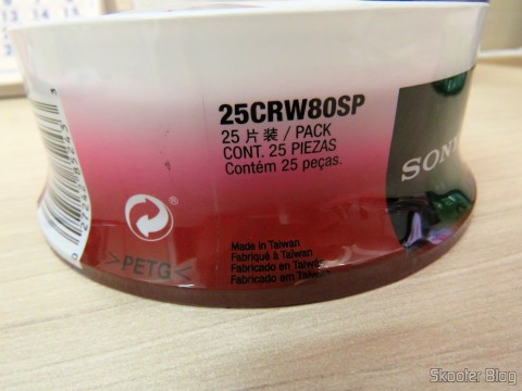 Embalagem com 25 CD-RW Sony