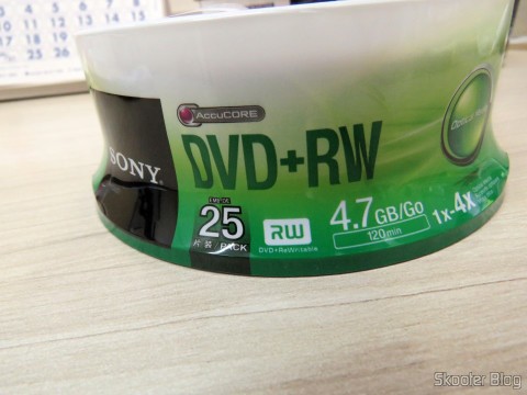 Embalagem com 25 DVD+RW Sony