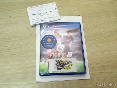 Fifa 16 (PS4), ainda lacrado, pôster e nota fiscal