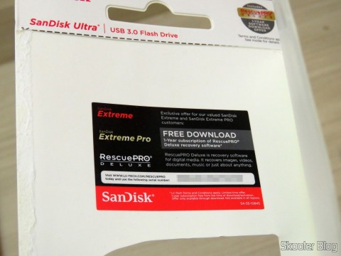 RescuePro Deluxe gratuito por 1 ano com a compra do Pendrive SanDisk Ultra 16 GB USB 3.0 até 100 Mbps (SDCZ48-016G)