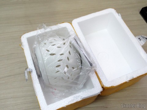 Pacote com a Lâmpada Decorativa de Mesa e Jardim Solar Cerâmica com 2 LEDs