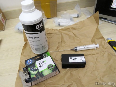 Preparando a recarga do cartucho HP 950XL