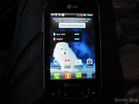 LG P698, em roaming em Cingapura