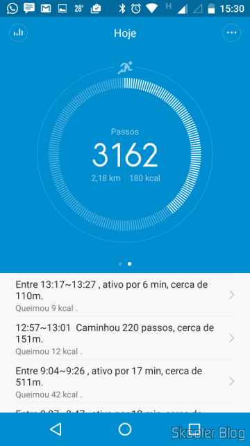 Mi Fit contando meus passos