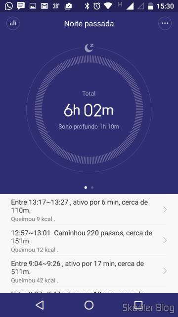Mi Fit registrando os dados de sono
