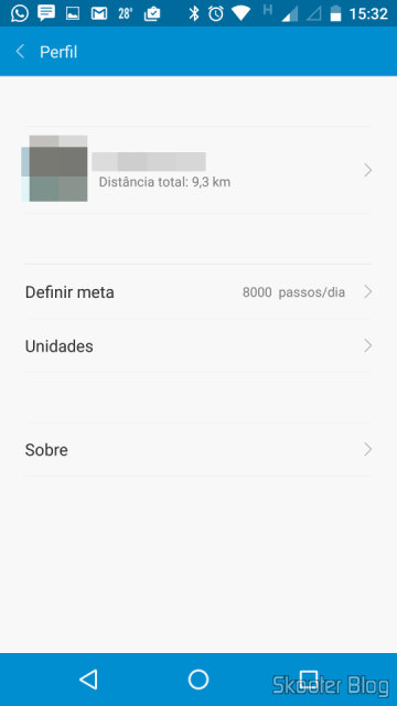 Configurando perfil e meta no Mi Fit