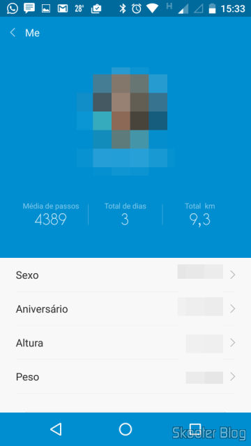 Configurando o perfil no Mi Fit