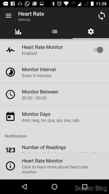 É possível monitorar a frequência cardíaca em intervalos especificados no Mi Band Tools