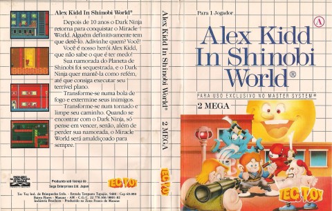 Capa da Tec Toy para o Alex Kidd in Shinobi World