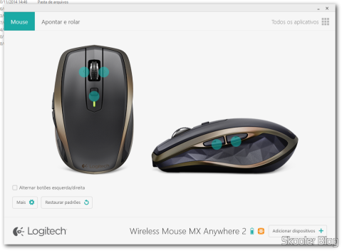 Tela de Configuração do Logitech Options