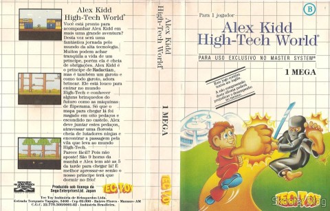 Capa da Tec Toy para o Alex Kidd - High Tech World