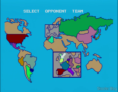 Super Futebol - Escolha sua seleção pelo mapa. Aproveite para aprender um pouco de Geografia