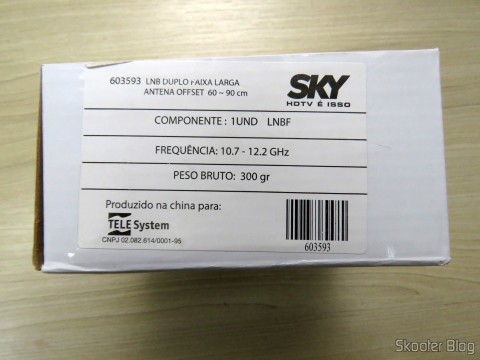 LNB Duplo Faixa Larga Antena Offset 60 ~ 90cm Telesystem para Sky, em sua embalagem