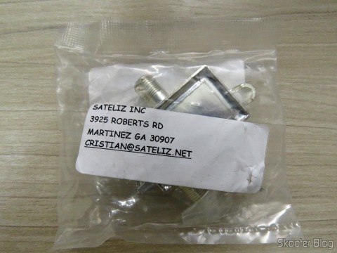 Separador ou Combinador de TV e FM 75 Ohms Cabletronix FMTVS, em sua embalagem