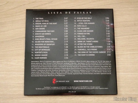 CD com a trilha sonora de The Witcher 3: Wild Hunt (Playstation 4)