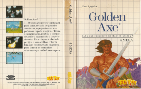 Golden Axe – Master System – Dicas da Tec Toy 11 Capa da Tec Toy: Golden Axe - Master System