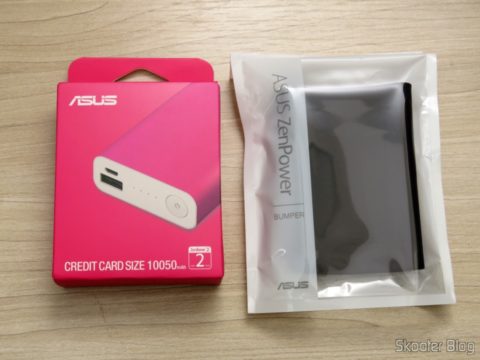 Carregador Portátil ASUS Power Bank Zenpower 10050 mAh e Bumper, em suas embalagens