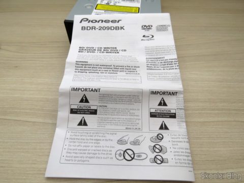 Manual de Instruções do Gravador Blu-ray Pionner BDR 209-DBK