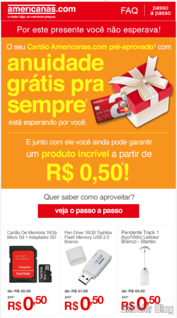 Oferta do cartão da Americanas com anuidade grátis para sempre