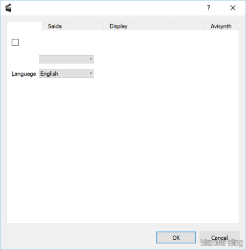 Alterando a linguagem para "English" no Avidemux
