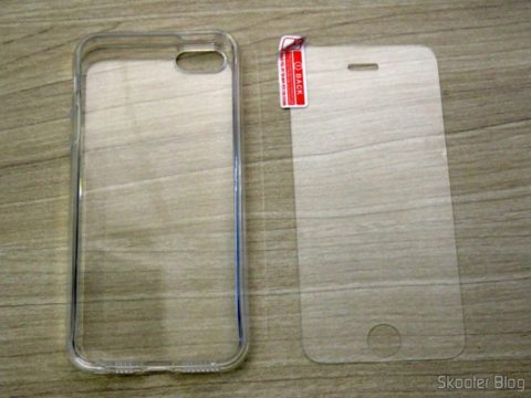 Capa e Película de Vidro para iPhone 5S