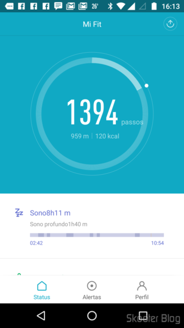 Mi Fit: Passos no dia