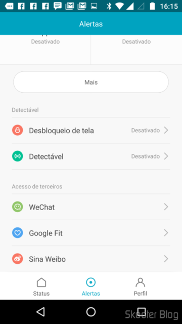Mi Fit: Configurações
