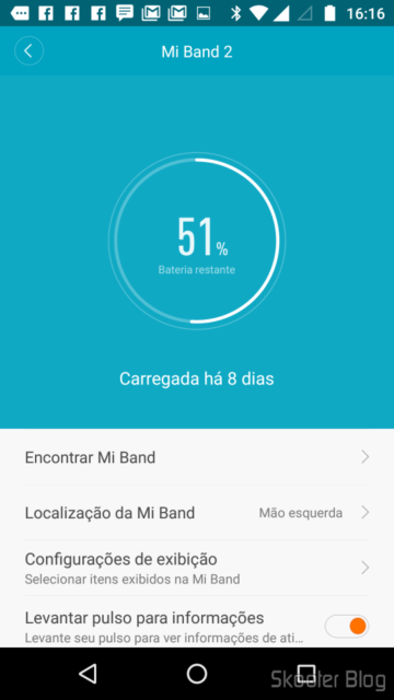 Mi Fit: Carga da Bateria