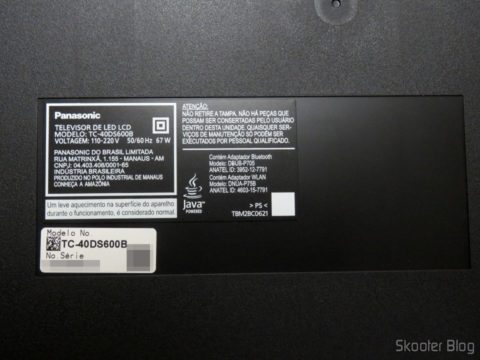Etiqueta da Smart TV Panasonic Viera 40" - TC-40DS600B