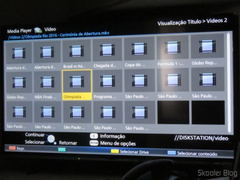 O Media Player da Smart TV Panasonic Viera 40" - TC-40DS600B acessa meus vídeos diretamente do NAS