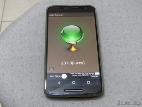 Sensor de Iluminação com as 3 lâmpadas CFL acesas